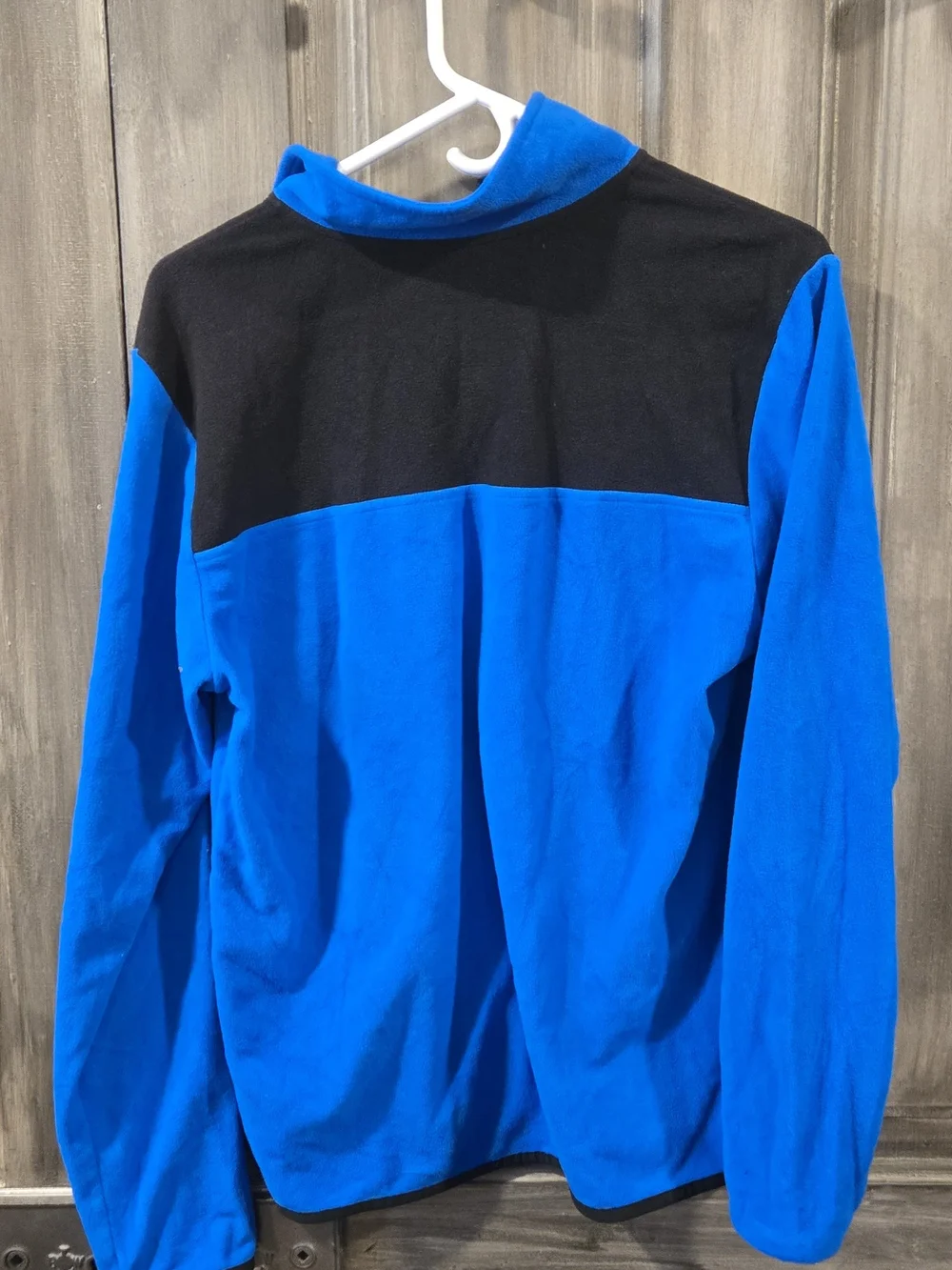 The North Face Blue and Black Snap-Neck Fleece Pullover
